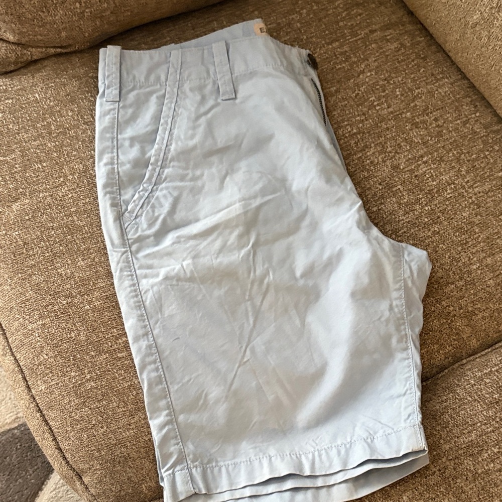 Express Men's Pale Blue Flat Front Shorts